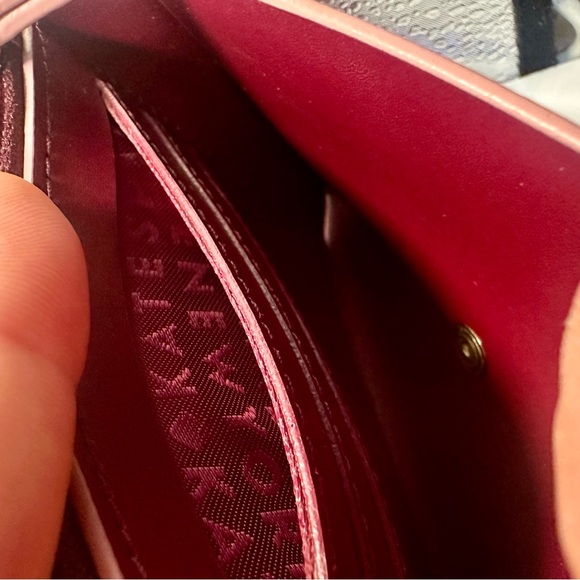 Kate Spade Two-Tone Pink Bordeaux Leather Bifold Wallet - Picture 6 of 12